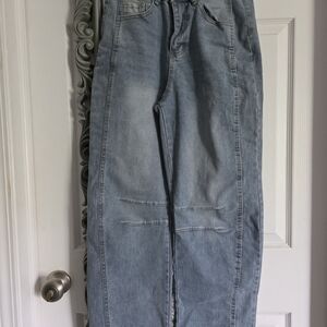 SHEIN Light Blue Flare & Wide Leg Jeans